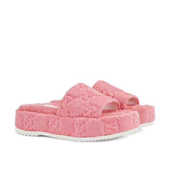 GUCCI GG TERRY PLATFORM SANDAL - Picture 1 of 7